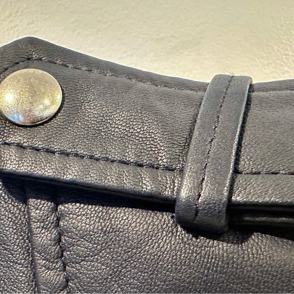 IRO Women’s Navy Leather Jacket With Zippers - Picture 4 of 10